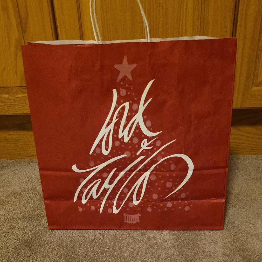 Lord & Taylor Red Holiday Paper Shopping Bag